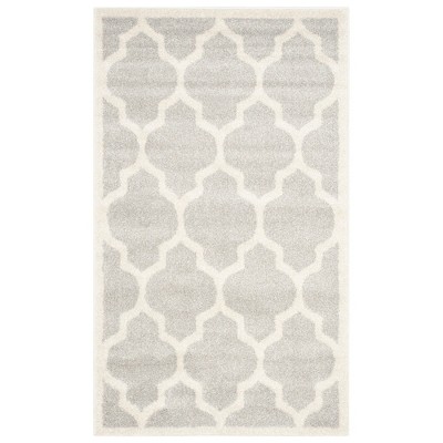 4'X6' Rectangle Outer Patio Rug  Light Gray/Beige - Safavieh