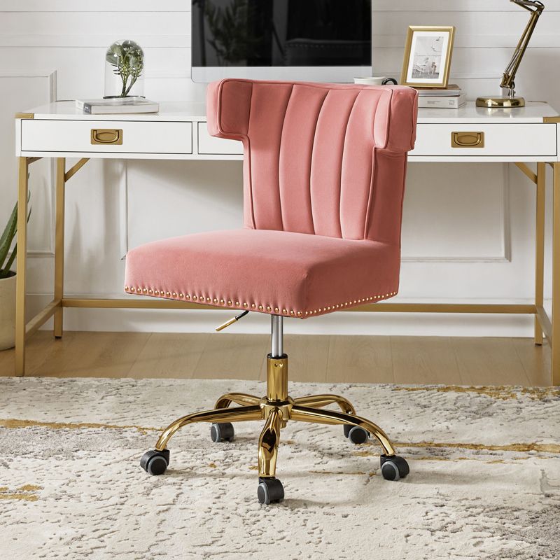 Puvis Upholstered Task Desk Chair Adjustable Swivel Home Office Chair  | Karat Home, 4 of 12