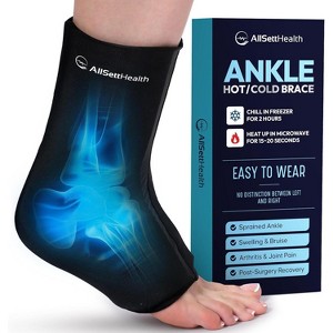 Ankle Ice Pack Wrap for Swelling & Injury, Hot/Cold Therapy, Achilles Tendonitis & Plantar Fasciitis Relief, Reusable Compression Wrap (Large/XL) - 1 of 4