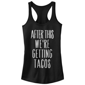 Juniors Womens CHIN UP After This Getting Tacos Racerback Tank Top - 1 of 4