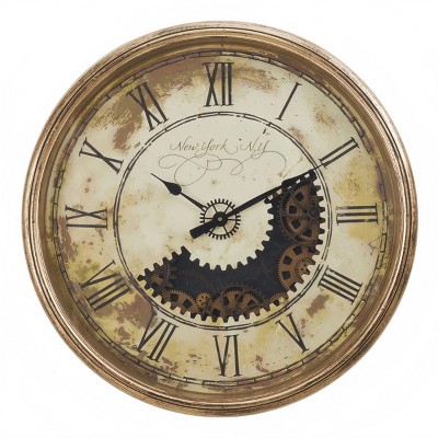 GlasFlength Wall Clocks Non Ticking Clock Digital Wall Clock Silent Vintage Decorative Wall Clocks for Living Room, Gold, 30"*4"*30"