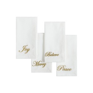 Elrene Holiday Sentiments Napkins, Set of 4 - 17" x 17" - Elrene Home Fashions - 1 of 3
