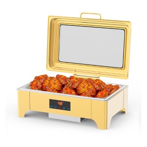 9 QT Full Size Touch Screen Chafing Dishes for Warmer with Glass Lid & Buffet Roll Top Set for Catering Food Servers, Parties, Weddings - 1 of 4