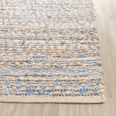 Cape Cod Blue and Natural Handmade Jute Area Rug