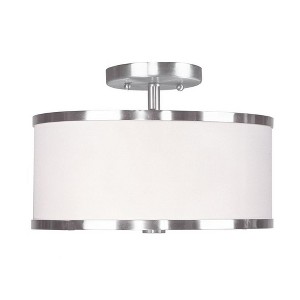 Livex Lighting Park Ridge 2 - Light Semi-Flush Mount in  Brushed Nickel - 1 of 4