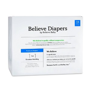 Believe Baby Premium Viscose Made from Bamboo Disposable Diapers (Select Size and Count) - 1 of 4