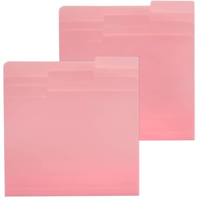 Paper Junkie 12 Pack Plastic File Folders with 1/3 Cut Tabs, Office & School Supplies (Pink, 11.6 x 9 in)