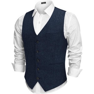 mens casual dress vest Wyongtao Suit Vests Slim Fit Herringbone Waistcoat Business Formal Button Down V Neck Sleeveless Jacket, Coffee, M, Men's, Size 109cm/42.91 Armhole COOFANDY Men Casual Suit Vest