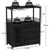 CuisinSmart 36''H Home Wine Cabinet,  w/Detachable Rack and Glass Holder Kitchen Buffet Sideboard w/Storage Shelf for Living Room,Dining Room, Black - 2 of 4