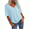 Imily Bela Women's Casual V Neck Half Sleeve Oversized T Shirt Solid Color Basic Top - 3 of 4