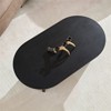 RISOKEYS 39.37" Oval MDF Coffee Table - Modern Coffee Table with Sturdy Pedestal for Living Room, Bedroom, Apartment - 4 of 4