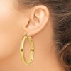 Black Bow Jewelry 3.75mm x 30mm Polished 14k Yellow Gold Domed Round Tube Hoop Earrings - 3 of 4