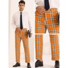 Lars Amadeus Men's Unique Plaid Business Slim Fit Flat Front Wedding Trousers - 4 of 4