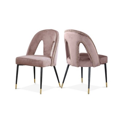 Meridian Furniture,Akoya Velvet Dining Chair, Set of 2