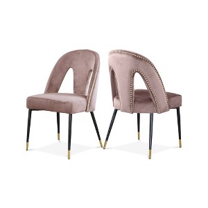 Meridian Furniture,Akoya Velvet Dining Chair, Set of 2 - 1 of 4