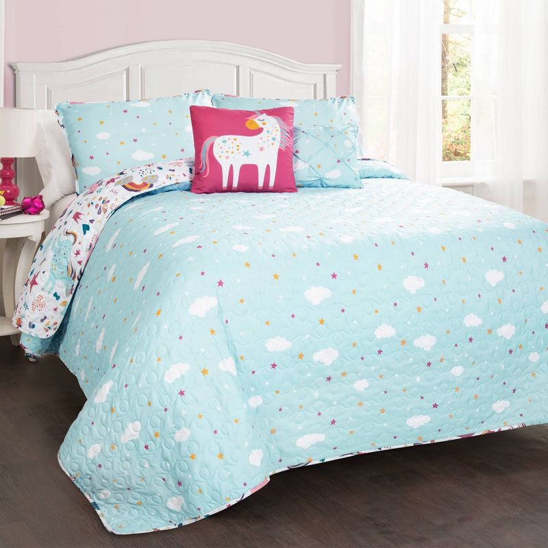 Unicorn Heart Bedding Set with Unicorn Throw Pillow - Lush Décor, 4 of 12
