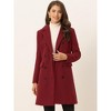 Allegra K Women's Elegant Notched Lapel Double Breasted Long Sleeve Winter Overcoat - 2 of 4