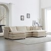 Oversized 111.42" Chenille Modular U-Shaped Sectional Sofa with Double-layer Cushion and 2 Ottomans, 5-Piece Free combination Sofa - 2 of 4