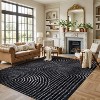 World Rug Gallery Circles Arch  Shag Rug – Durable & Soft for High-Traffic Areas – Anthracite Dark Gray – Kid Friendly - 2 of 4