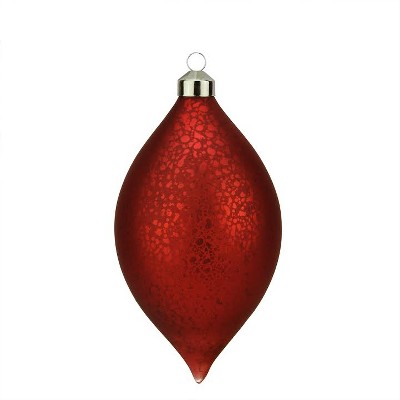 Northlight 6.5" Vintage Matte Paprika Red Mercury Glass Finial Christmas Ornament