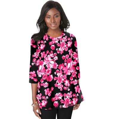 Jessica London Women's Plus Size Stretch Knit Swing Tunic