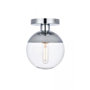 Elegant Lighting Eclipse 1 Light Chrome Flush Mount With Clear Glass - 1 of 4