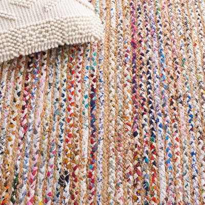 Beige and Multicolor Handwoven Wool and Cotton Area Rug