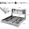 AMERLIFE Bed Frame with 4 Storage Drawers and Bookcase Headboard - 2 of 4