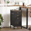Stylish Compact Mobile Filing Cabinet with 3 Drawers, Fabric Legs and Wheels, Black, Storage Solution for Bedroom, Hallway, or Home Office - 4 of 4