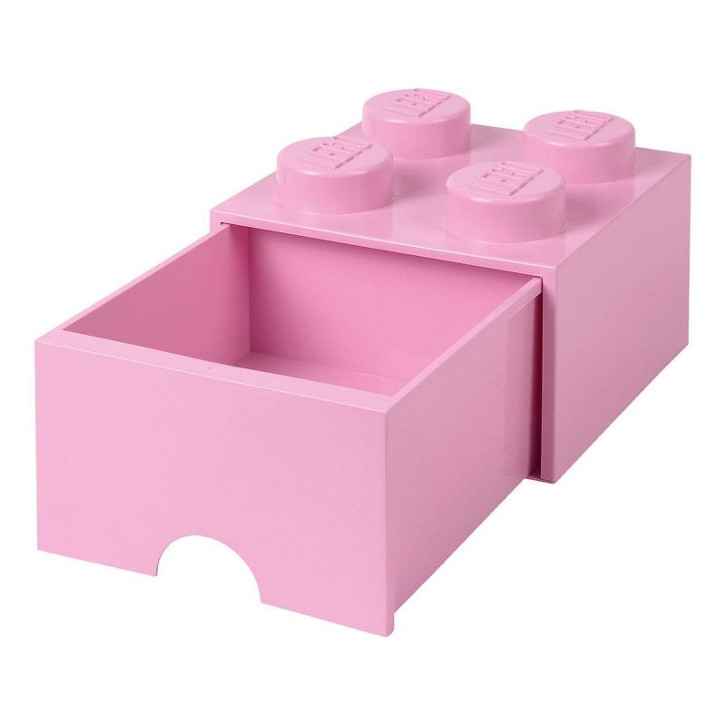 Room Copenhagen LEGO Brick Drawer, 4 Knobs, 1 Drawer, Stackable Storage Box, Light Pink, 1 of 2