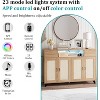 2-Drawer 2-Door Sideboard Cabinet with LED Lights & Power Outlet - Iron & MDF Storage Console Table with Adjustable Shelves, for Dining Room - 3 of 4