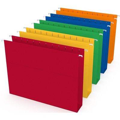 MyOfficeInnovations Hanging File Folders 5-Tab 2" Expansion Letter Sz Asst Colors 25/BX 884239