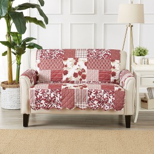 Reversible Stitched Patchwork Sofa Furniture Protector - Great Bay Home - 1 of 4