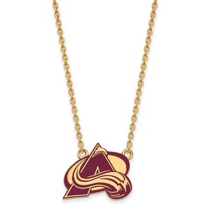 Black Bow Jewelry 14k Yellow Gold Plated Sterling Silver Colorado Avalanche NHL Necklace 18 Inch - 1 of 4