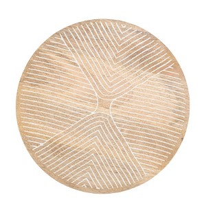 Saro Lifestyle Rustic Charm Wooden Charger Plate (Set of 4), 13"x13", Beige - 1 of 4