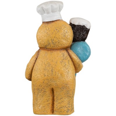 17.5" LED Lighted Gingerbread Snowman Chef Figurine