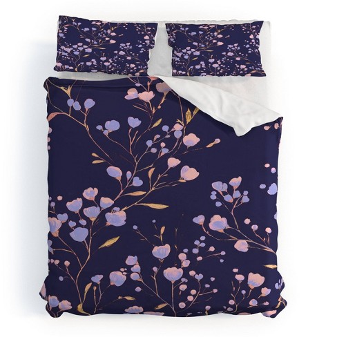 Deny Designs King Emanuela Carratoni Natural Haze Duvet and Sham Set Navy Blue/Lavender - image 1 of 4