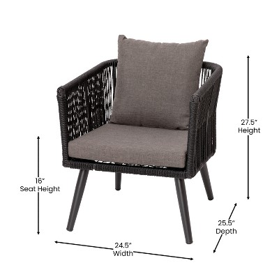 Kierra Black and Gray Metal 4-Piece Patio Conversation Set
