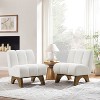 Art Leon Polar Fleece Fabric Upholstered Accent Slipper Chair with Rubber Wood Legs - 3 of 4