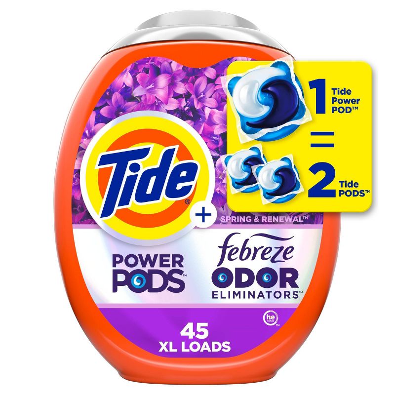 Tide Spring and Renewal Power Pods HE Compatible Febreze Odor Eliminator Laundry Detergent, 1 of 9