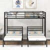 NicBex Full Size Bunk Bed with MDF Shelf Metal Rack Bed Frame with Full Length Guardrail and Ladder for Multiple People, No Spring Box Required - 2 of 4