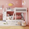 PAGED Simple Wooden Loft Bed Bunk Bed with Desk, Twin Size Bed Frame with Wardrobe, Shelves, Storage Stairs and Guardrail for Bedroom - 2 of 4
