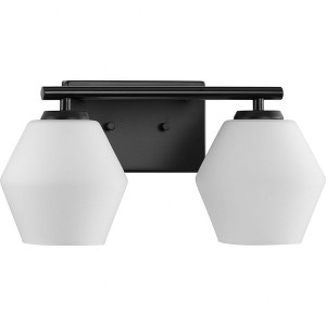 Progress Lighting Copeland 2-Light Vanity Light, Matte Black, Opal Glass - 1 of 1