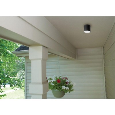 Everly Black Aluminum LED Outdoor Flush Mount Light