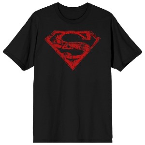 DC Comic Book Superman Red Logo Mens Black Graphic Tee - 1 of 2