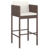 vidaXL Patio Bar Set Outdoor Wicker Table and Stool with Cushions Poly Rattan - Brown 8 Piece - 3 of 4