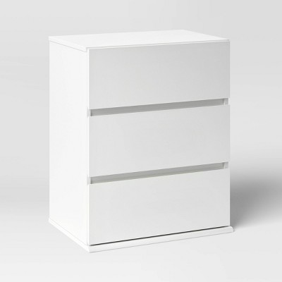 3 Drawer Modular Dresser Chest White - Room Essentials™: Laminate Finish, Particle Board Frame, Modern Style