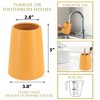 Evideco French Home Goods Elegant Stoneware Bathroom Tumbler & Toothbrush Holder - Flared Shape, 14 oz - 4 of 4