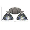 Toltec Lighting Zilo 2 - Light Vanity in  Graphite with 7" Blue Mosaic Art Glass Shade - 2 of 2
