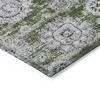 Olive Green And Gray Floral Washable Indoor Outdoor Area Rug - 4 of 4